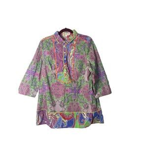 Maison Common Paisley Printed Tunic Top Size 42